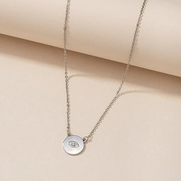 chichigems Jewelry - Minimalist Silver & CZ Diamond Evil Eye Necklace NEW